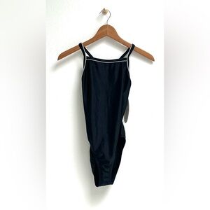 Finis, Black Skinback with piping, One-Piece Swimsuit, Size 30